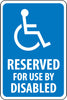 NMC TM91J-RESERVED FOR USE BY DISABLED, 18X12, .080 EGP REF ALUM (1 EACH)