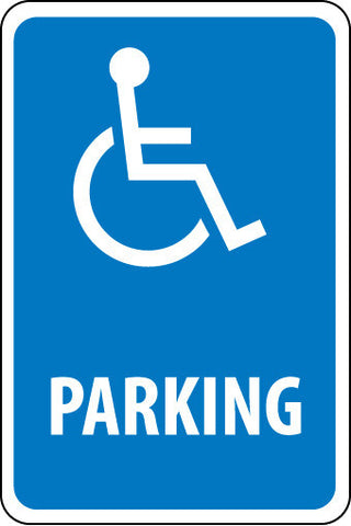 NMC TM94H-PARKING (W/ HANDICAPPED SYMBOL), 18X12, .063 ALUM (1 EACH)