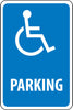 NMC TM94J-PARKING (W /HANDICAPPED SYMBOL), 18X12, .080 EGP REF ALUM (1 EACH)