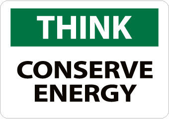 NMC TS139PB-THINK, CONSERVE ENERGY, 10X14, PS VINYL (1 EACH)