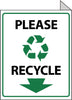 NMC TV18-PLEASE RECYCLE, FLANGED, 10X8, RIGID PLASTIC (1 EACH)