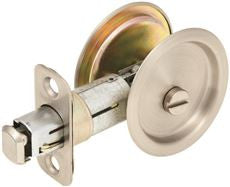 Kwikset 33515 ROUND  POCKET DOOR LOCK PRIVACYE 2-3/8'' BS SAT NICKEL (1 PER CASE)