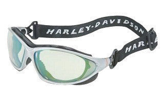 Uvex HD1302 By Honeywell Harley-Davidson Safety Glasses With Black And Silver Polycarbonate Frame And Blue Mirror Polycarbonate Anti-Fog Lens  (10/EA)