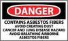 NMC VRD82-LABELS, DANGER CONTAINS ASBESTOS FIBERS. . ., 3X5, PS VINYL (1 ROLL)