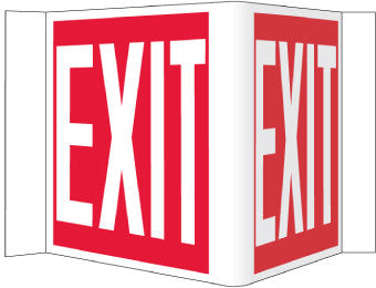 NMC VS10W-VISI SIGN, EXIT, WHITE, 8X14 1/2, .125 ACRYLIC (1 EACH)