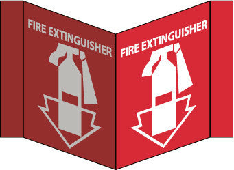 NMC VS11W-VISI SIGN, FIRE EXTINGUISHER, WHITE, 8X14 1/2, .125 ACRYLIC (1 EACH)