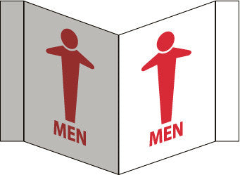NMC VS15W-VISI SIGN, MEN, WHITE, 8X14 1/2, .125 ACRYLIC (1 EACH)