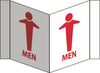 NMC VS15W-VISI SIGN, MEN, WHITE, 8X14 1/2, .125 ACRYLIC (1 EACH)