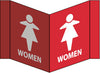 NMC VS16W-VISI SIGN, WOMEN, WHITE, 8X14 1/2, .125 ACRYLIC (1 EACH)