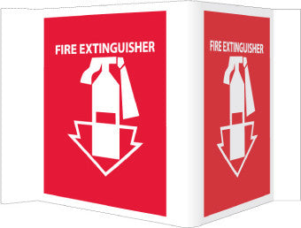NMC VS1R-VISI SIGN, FIRE EXTINGUISHER, RED, 5 3/4X8 3/4, .125 ACRYLIC (1 EACH)