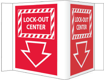 NMC VS20W-VISI SIGN, LOCKOUT CENTER, WHITE, 5 3/4X8 3/4, .125 ACRYLIC (1 EACH)