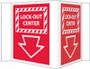 NMC VS20W-VISI SIGN, LOCKOUT CENTER, WHITE, 5 3/4X8 3/4, .125 ACRYLIC (1 EACH)