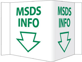 NMC VS23W-VISI SIGN, MSDS INFO, WHITE, 5 3/4X8 3/4, .125 ACRYLIC (1 EACH)