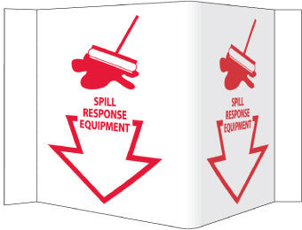 NMC VS24W-VISI SIGN, SPILL RESPONSE EQUIPMENT, WHITE, 5 3/4X8 3/4, .125 ACRYLIC (1 EACH)