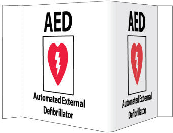 NMC VS27W-VISI SIGN, AED W/GRAPHIC, 8X14 1/2, .125 ACRYLIC (1 EACH)