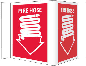 NMC VS2W-VISI SIGN, FIRE HOSE, WHITE, 5 3/4X8 3/4, .125 ACRYLIC (1 EACH)