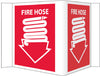NMC VS2W-VISI SIGN, FIRE HOSE, WHITE, 5 3/4X8 3/4, .125 ACRYLIC (1 EACH)