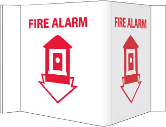 NMC VS3W-VISI SIGN, FIRE ALARM, WHITE, 5 3/4X8 3/4, .125 ACRYLIC (1 EACH)