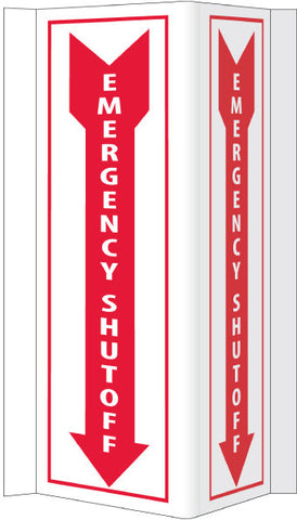 NMC VS40W-VISI, EMERGENCY SHUT-OFF, 16X8.75, ACRYLIC (1 EACH)