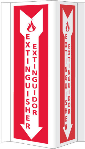 NMC VS44W-VISI, FIRE EXTINGUISHER BILINGUAL, 16X8.75, ACRYLIC (1 EACH)