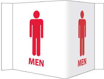 NMC VS4W-VISI SIGN, MEN, WHITE, 5 3/4X8 3/4, .125 ACRYLIC (1 EACH)