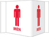 NMC VS4W-VISI SIGN, MEN, WHITE, 5 3/4X8 3/4, .125 ACRYLIC (1 EACH)