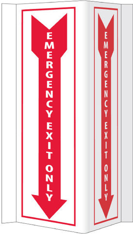 NMC VS50W-VISI, EMERGENCY EXIT ONLY, 16X8.75, ACRYLIC (1 EACH)