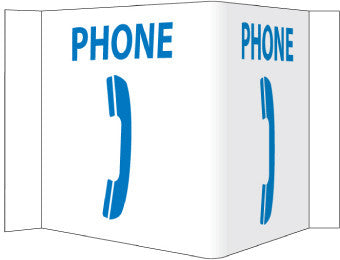 NMC VS51W-VISI, PHONE, 8X14.5, ACRYLIC (1 EACH)