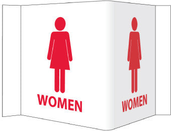 NMC VS5W-VISI SIGN, WOMEN, WHITE, 5 3/4X8 3/4, .125 ACRYLIC (1 EACH)