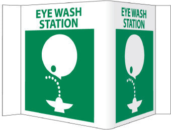 NMC VS7W-VISI SIGN, EYE WASH STATION, WHITE, 5 3/4X8 3/4, .125 ACRYLIC (1 EACH)