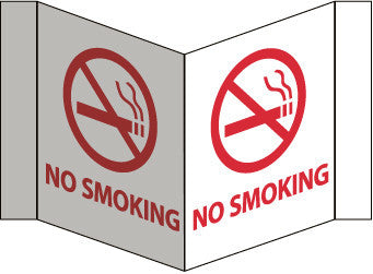 NMC VS9W-VISI SIGN, NO SMOKING, WHITE, 5 3/4X8 3/4, .125 ACRYLIC (1 EACH)