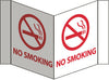 NMC VS9W-VISI SIGN, NO SMOKING, WHITE, 5 3/4X8 3/4, .125 ACRYLIC (1 EACH)