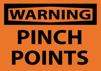 NMC W149AP-WARNING, PINCH POINTS, 3X5, PS VINYL (PAK OF 5)