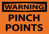 NMC W149AP-WARNING, PINCH POINTS, 3X5, PS VINYL (PAK OF 5)