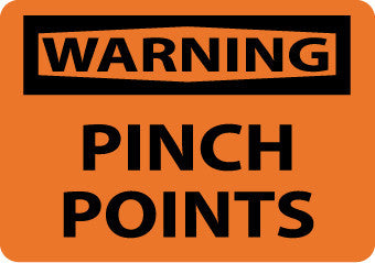 NMC W149RB-WARNING, PINCH POINTS, 10X14, RIGID PLASTIC (1 EACH)