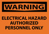 NMC W268AP-WARNING, ELECTRICAL HAZARD AUTHORIZED PERSONNEL ONLY, 3X5, PS VINYL (PAK OF 5)