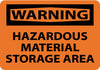NMC W285P-WARNING, HAZARDOUS MATERIAL STORAGE AREA, 7X10, PS VINYL (1 EACH)