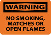 NMC W402RB-WARNING, NO SMOKING MATCHES OR OPEN FLAMES, 10X14, RIGID PLASTIC (1 EACH)