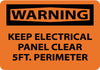 NMC W410RB-WARNING, KEEP ELECTRICAL PANEL CLEAR 5 FT PERIMETER, 10X14, RIGID PLASTIC (1 EACH)