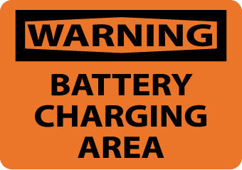 NMC W412RB-WARNING, BATTERY CHARGING AREA, 10X14, RIGID PLASTIC (1 EACH)