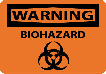 NMC W413AB-WARNING, BIOHAZARD, GRAPHIC, 10X14, .040 ALUM (1 EACH)