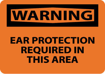NMC W421PB-WARNING, EAR PROTECTION REQUIRED IN THIS AREA, 10X14, PS VINYL (1 EACH)