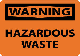 NMC W426PB-WARNING, HAZARDOUS WASTE, 10X14, PS VINYL (1 EACH)