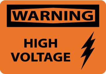 NMC W427RB-WARNING, HIGH VOLTAGE, GRAPHIC, 10X14, RIGID PLASTIC (1 EACH)