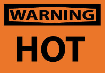NMC W428AP-WARNING, HOT, 3X5, PS VINYL (PAK OF 5)
