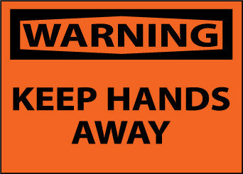 NMC W449AP-WARNING, KEEP HANDS AWAY, 3X5, PS VINYL (PAK OF 5)
