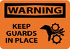 NMC W450PB-WARNING, KEEP GUARDS IN PLACE, GRAPHIC, 10X14, PS VINYL (1 EACH)