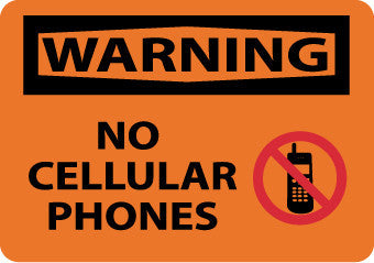 NMC W456RB-WARNING, NO CELLULAR PHONES, GRAPHIC, 10X14, RIGID PLASTIC (1 EACH)
