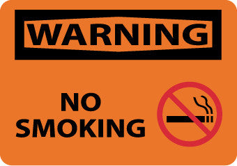 NMC W457RB-WARNING, NO SMOKING, GRAPHIC, 10X14, RIGID PLASTIC (1 EACH)