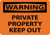 NMC W460AB-WARNING, PRIVATE PROPERTY KEEP OUT, 10X14, .040 ALUM (1 EACH)